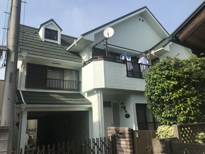 埼玉県川越市的場｜外壁塗装・屋根カバー｜Y様邸｜セラドングリーン仕上げ