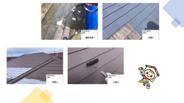 ご覧の通り苔やカビが多数ありましたが、業務用の高圧洗浄機を使い丁寧に洗浄して汚れを除去しました。塗装する事により防水性もアップして長持ちします
