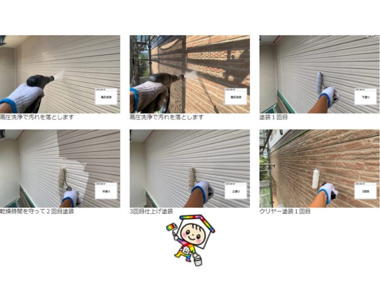 高圧洗浄の後に基準をも持った3回塗りで乾燥時間と塗料の量を守りました。新品の塗料で綺麗な美観が整い、性能面と美観が向上しました