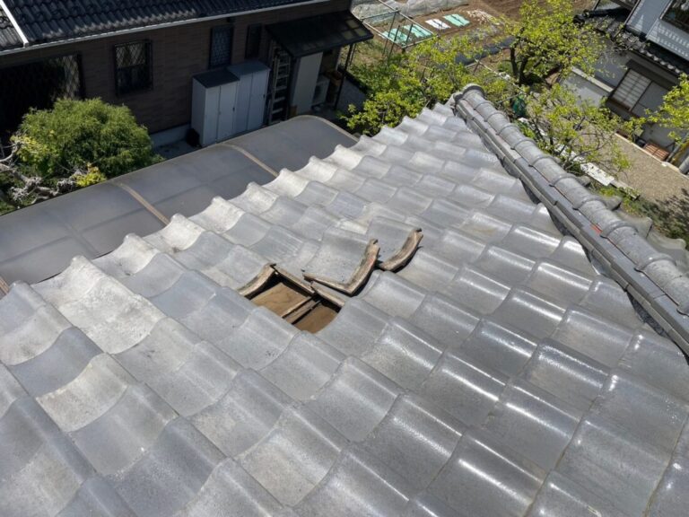 小屋裏で確認出来た雨漏り付近になります