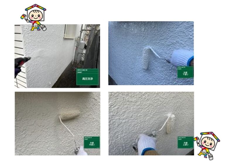 高圧洗浄をしっかりと行い、メーカー規定の3回塗りで技術と知識をもって仕上げました。