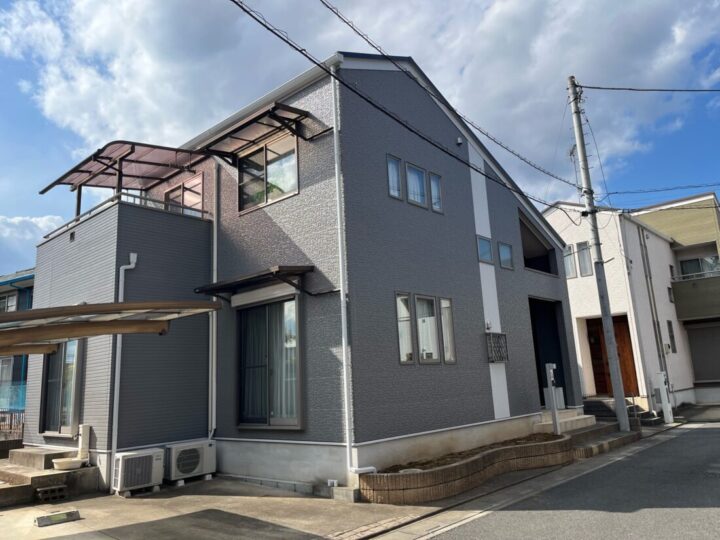 ｜埼玉県坂戸市鎌倉町｜外壁塗装・屋根リフォーム｜S様邸｜ミネラルグレー・パールグレー仕上げ