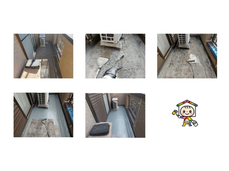 薄くなった防水層が、工事により防水性を取り戻し雨漏りの心配もなくなりました。