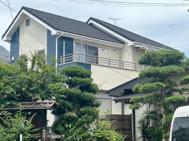 埼玉県飯能市川寺｜外壁塗装・屋根カバー｜A様邸｜マウンテンブルー・ニュートラルホワイト仕上げ