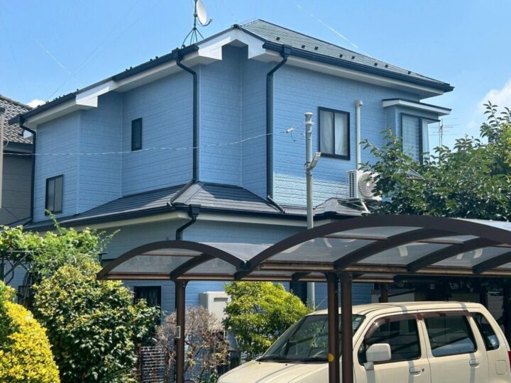 入間郡毛呂山町川角｜外壁塗装・屋根塗装｜W様邸｜ブルーグレイ・クールグレイ・カーボングレー仕上げ