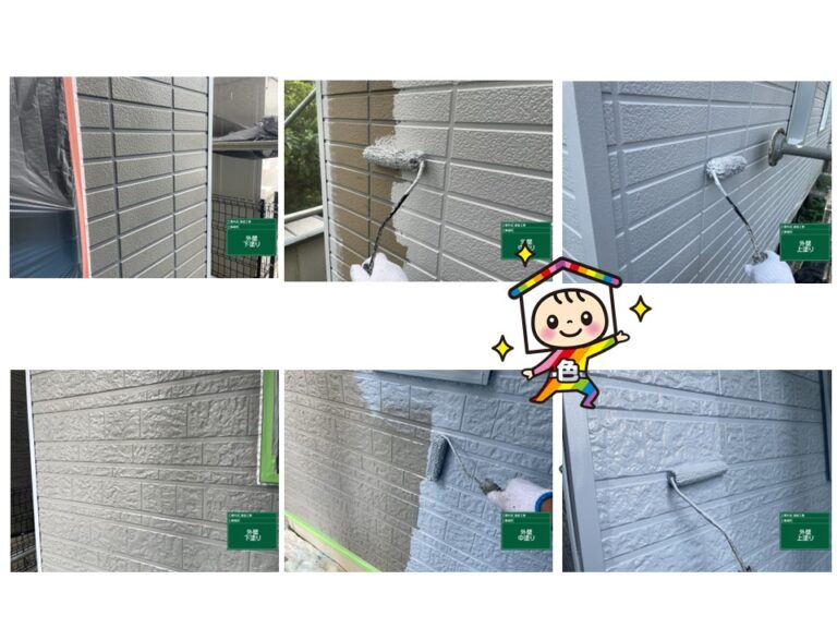 高圧洗浄をしっかり行い、メーカー規定の3回塗りで技術と知識を持って仕上げました。
