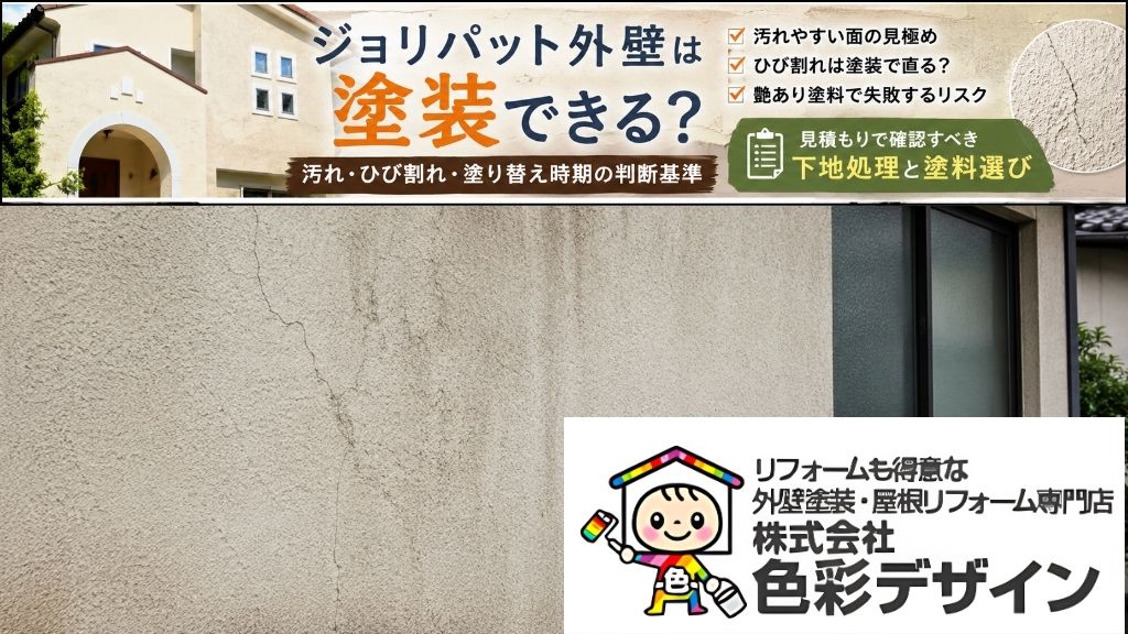 ジョリパット外壁は塗装できる?汚れ・ひび割れ・塗り替え時期の判断基準