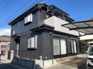毛呂山町若山｜外壁塗装・ベランダ防水｜E様邸｜チャコール・バーチグレー仕上げ