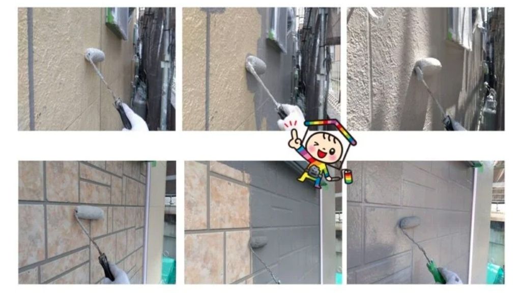 下地処理から3回塗りまでの施工工程